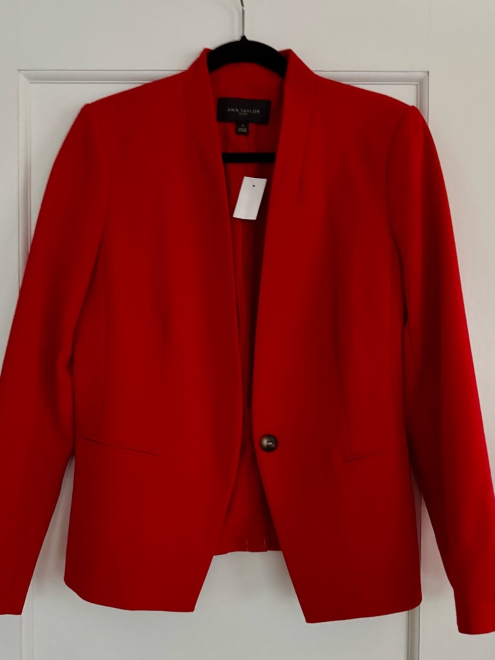 NWT Ann Taylor Factory Red One-Button Blazer Jacket - Size 10 - Style 516907